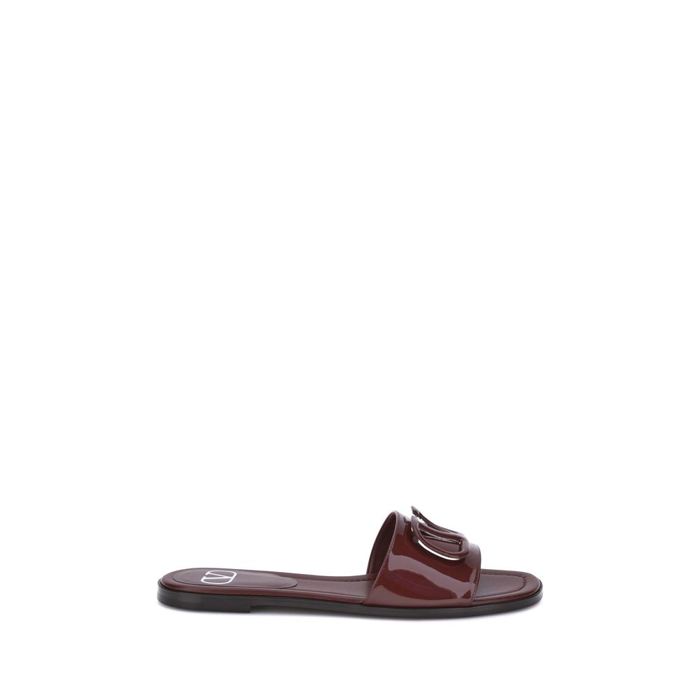 Valentino Garavani Sandales à glissière en cuir verni VLogo