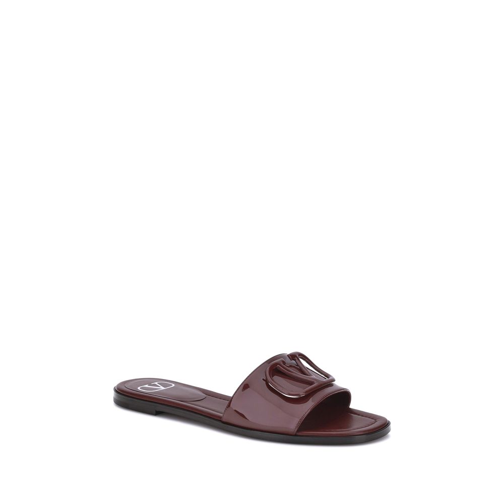 Valentino Garavani Sandales à glissière en cuir verni VLogo