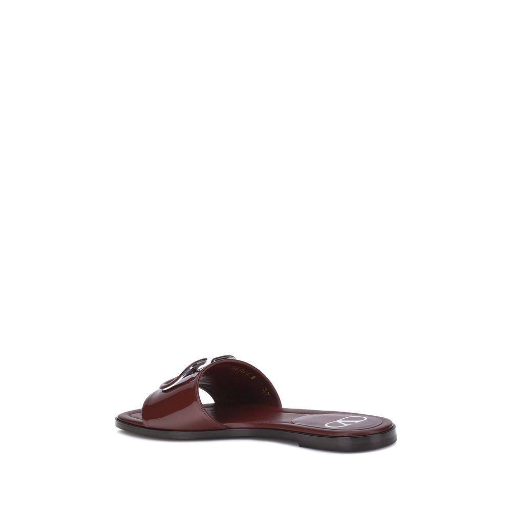 Valentino Garavani Sandales à glissière en cuir verni VLogo