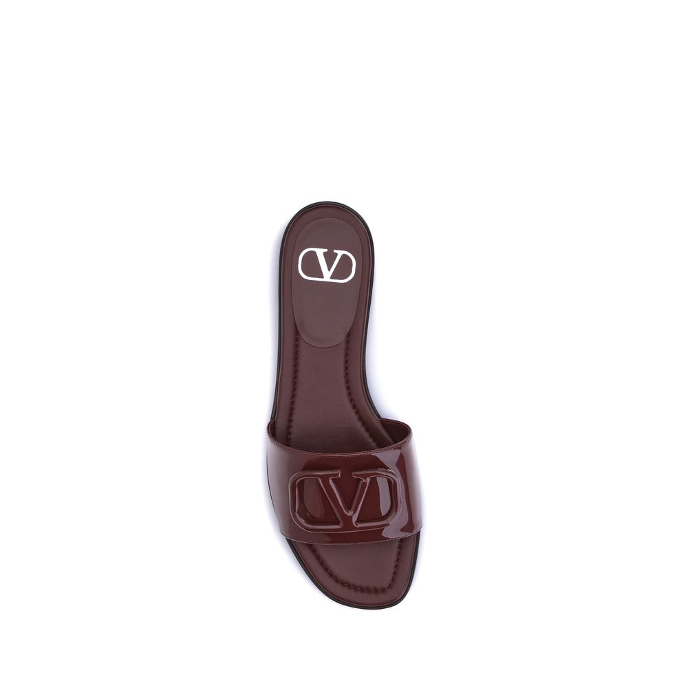 Valentino Garavani Sandales à glissière en cuir verni VLogo