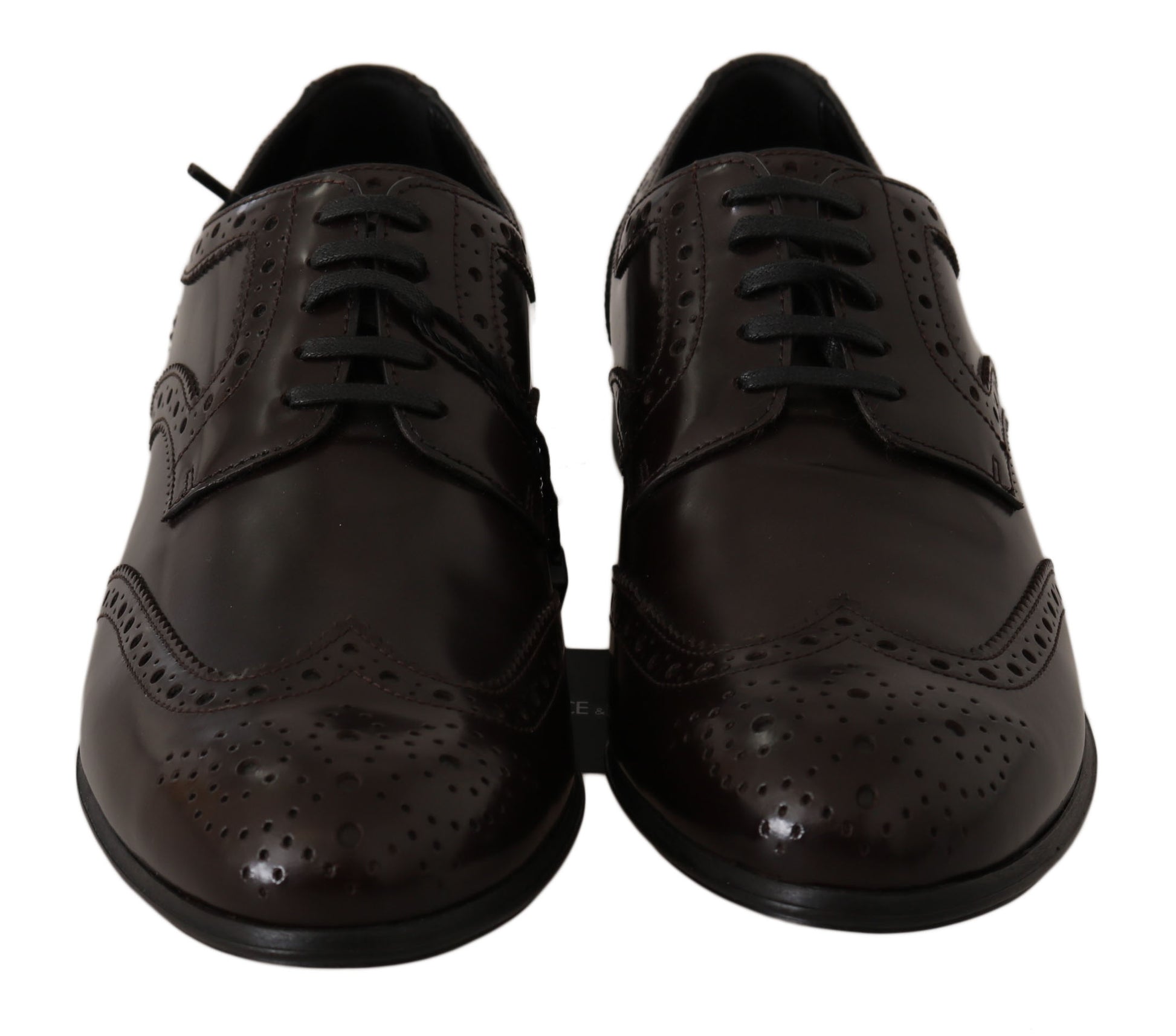 Chaussures Oxford à bout golf Broques en cuir marron Dolce &amp; Gabbana