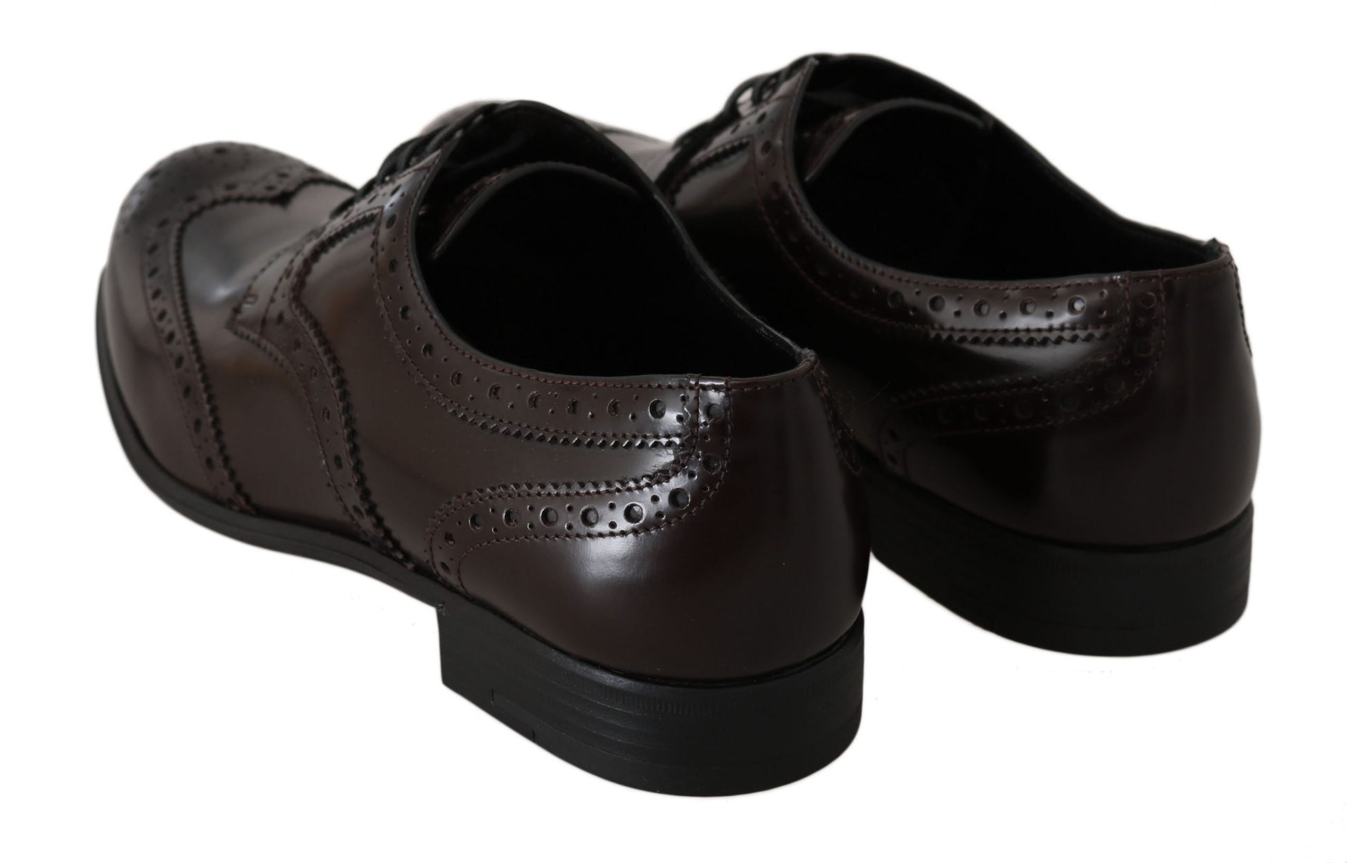 Chaussures Oxford à bout golf Broques en cuir marron Dolce &amp; Gabbana