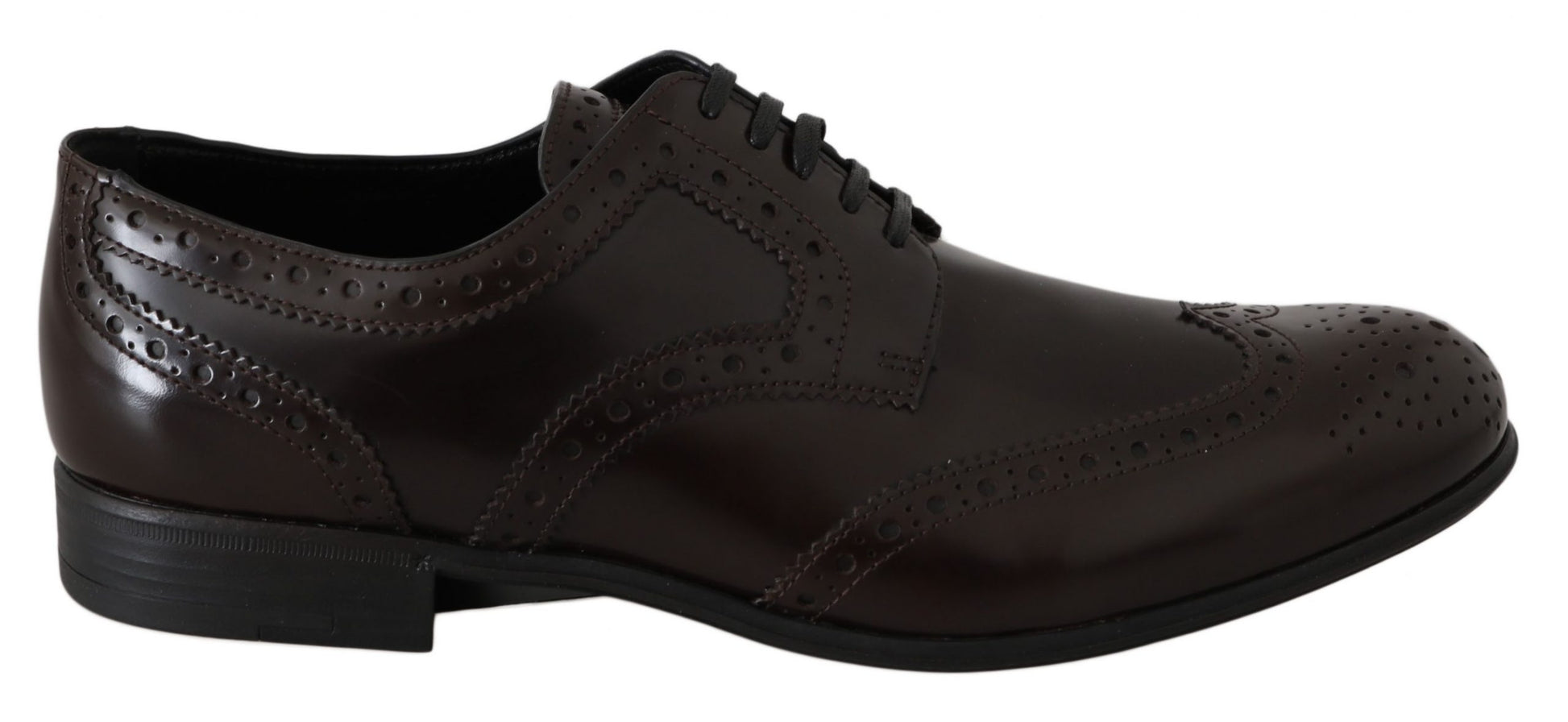 Chaussures Oxford à bout golf Broques en cuir marron Dolce &amp; Gabbana