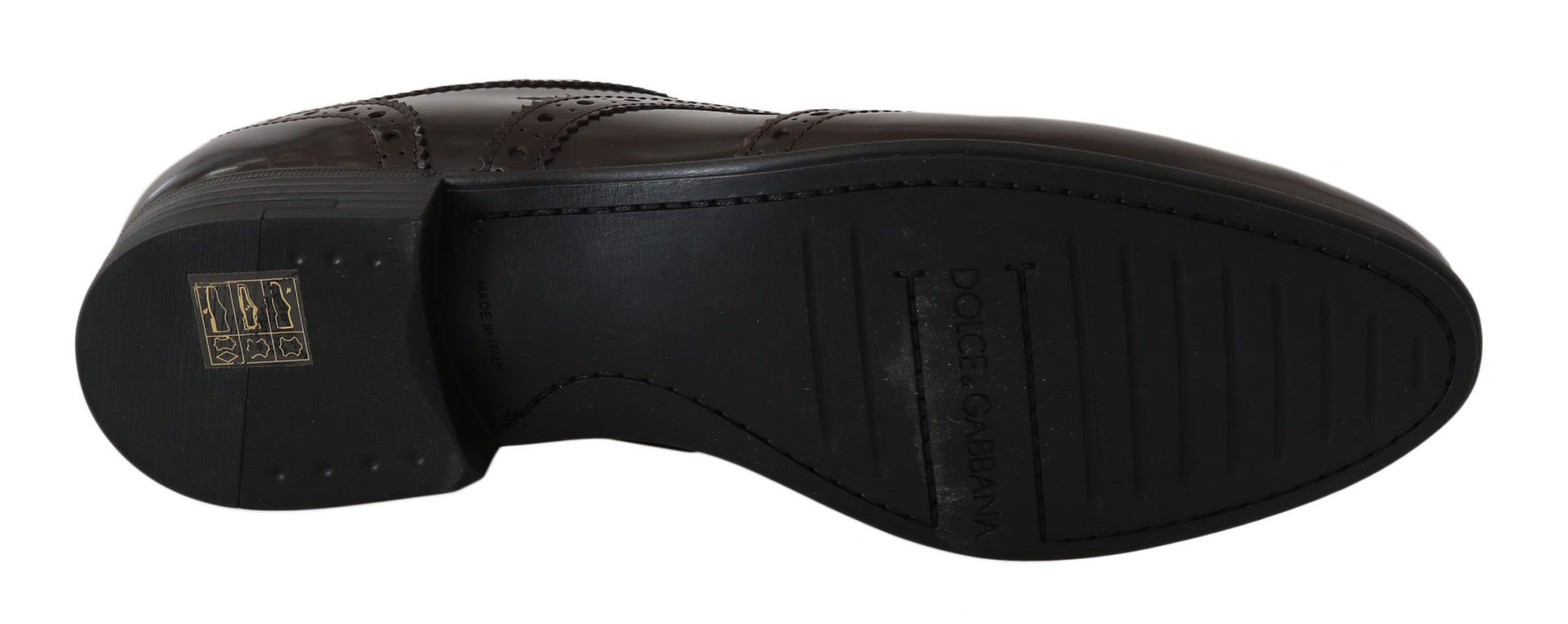 Chaussures Oxford à bout golf Broques en cuir marron Dolce &amp; Gabbana