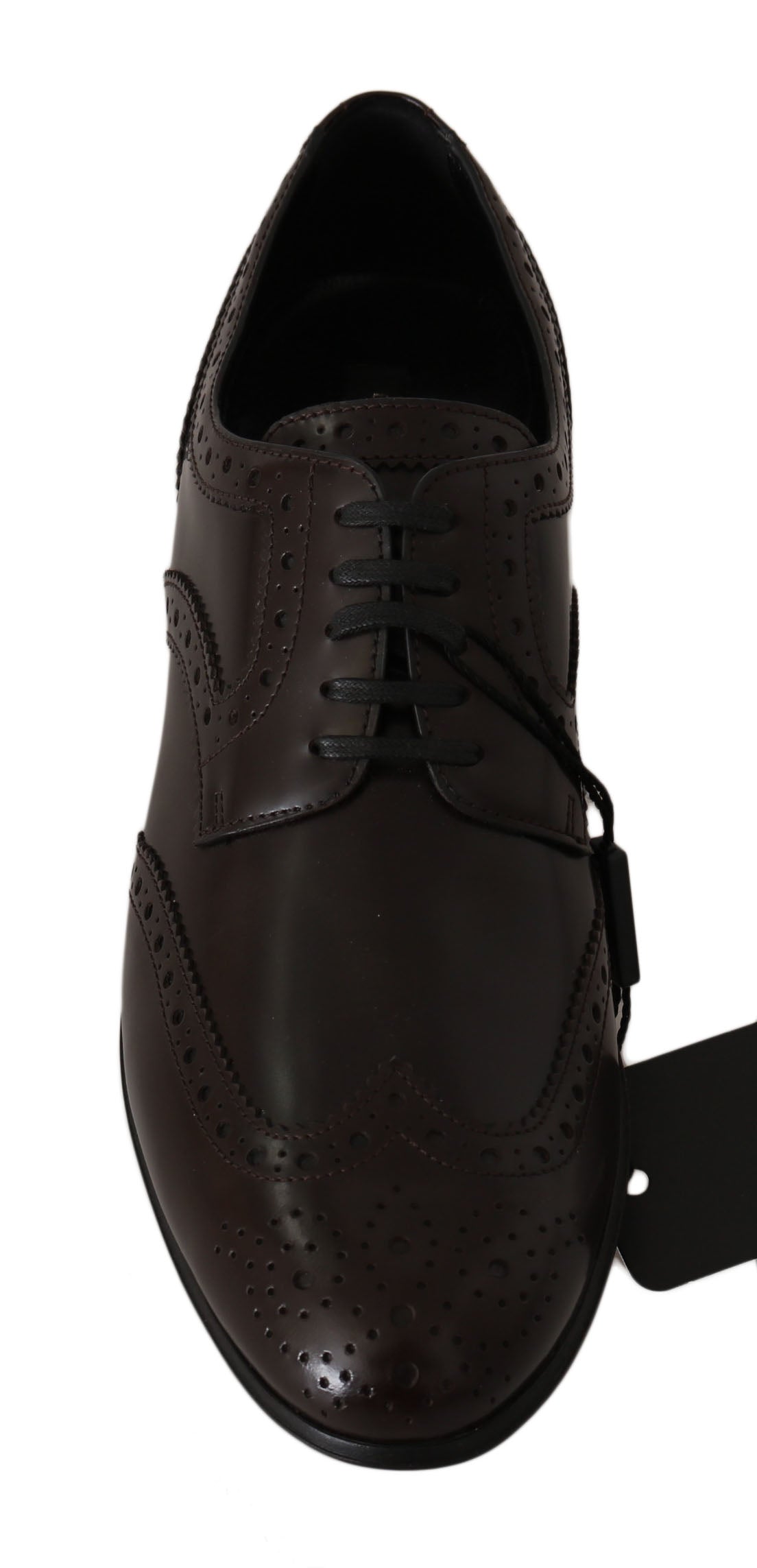 Chaussures Oxford à bout golf Broques en cuir marron Dolce &amp; Gabbana