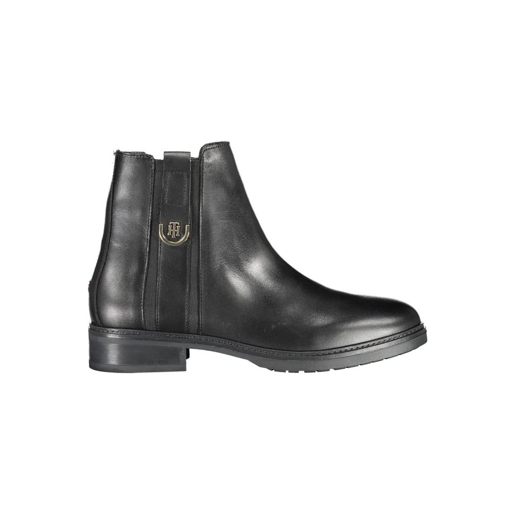Bottes en cuir noir Tommy Hilfiger pour femme