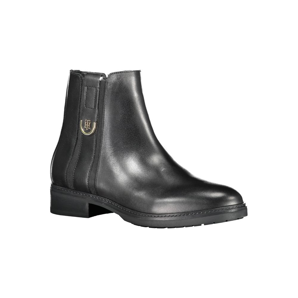 Bottes en cuir noir Tommy Hilfiger pour femme