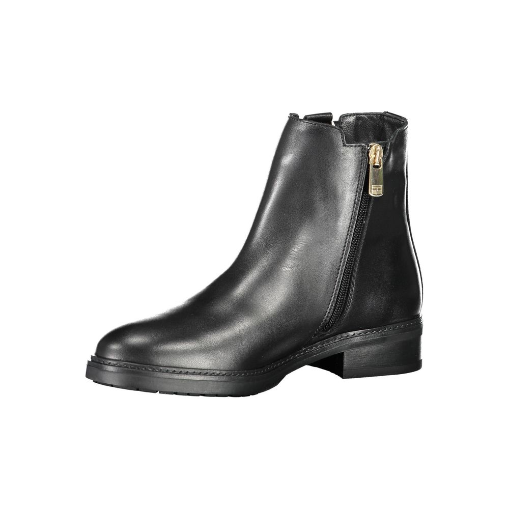 Bottes en cuir noir Tommy Hilfiger pour femme