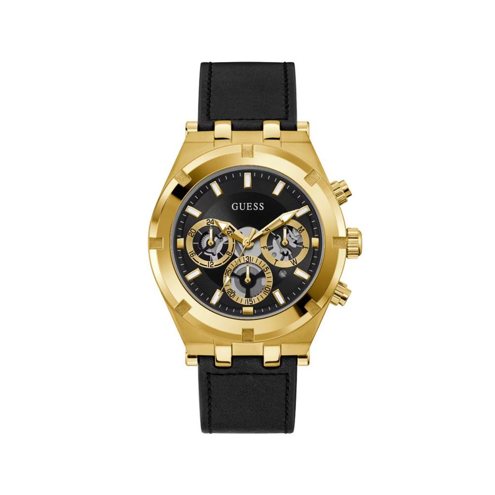 Montre Guess en cuir noir