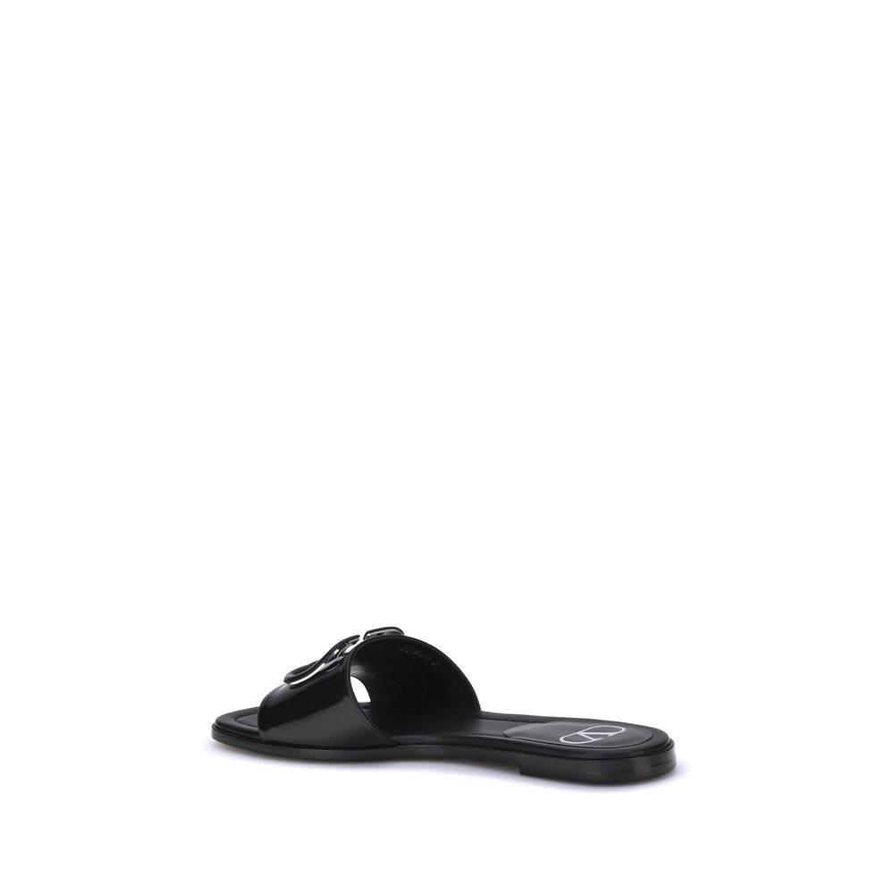 Valentino Garavani Sandales à glissière en cuir verni VLogo