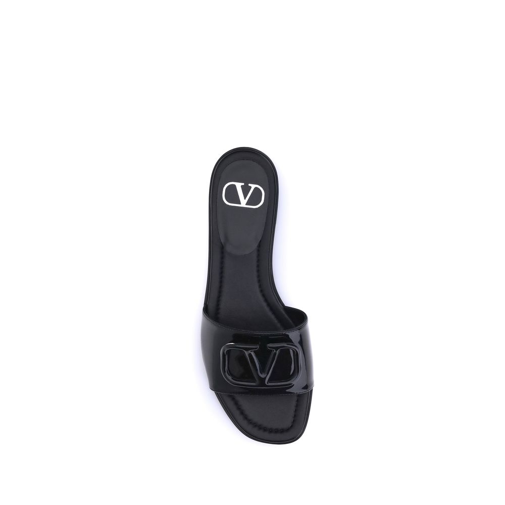 Valentino Garavani Sandales à glissière en cuir verni VLogo