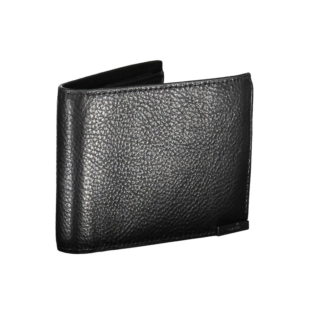 Portefeuille en cuir noir Calvin Klein