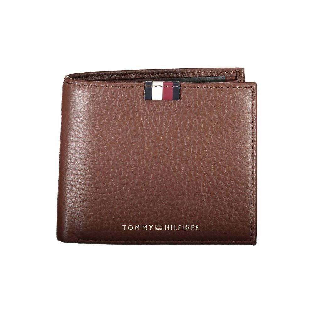 Portefeuille en cuir marron Tommy Hilfiger