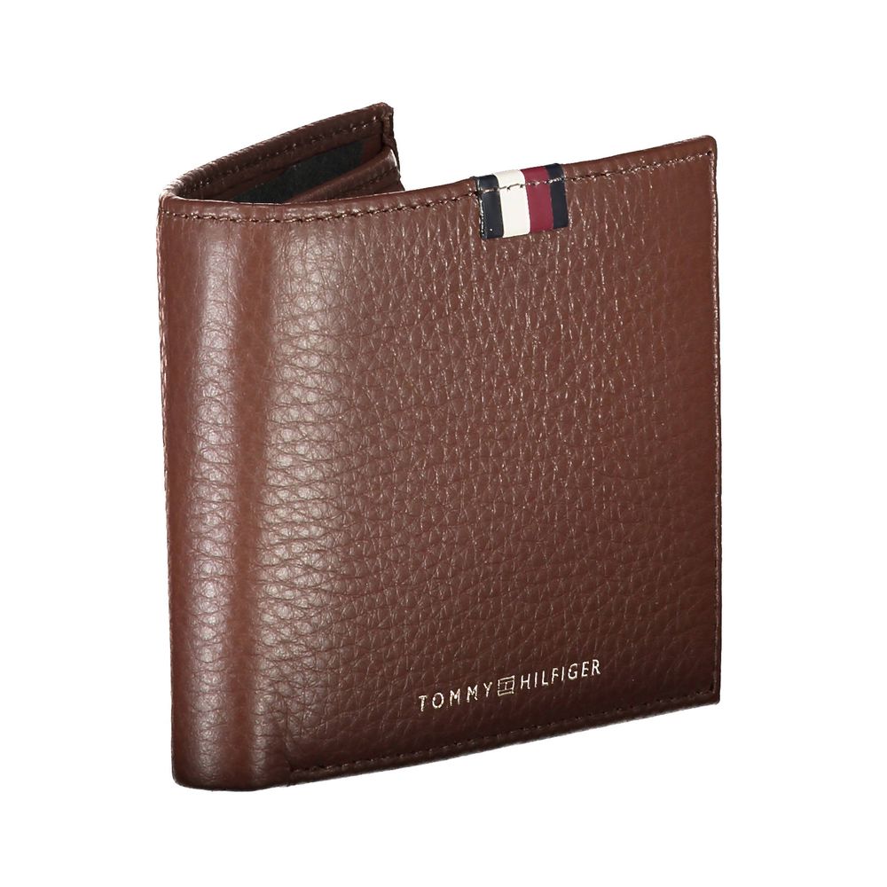 Portefeuille en cuir marron Tommy Hilfiger