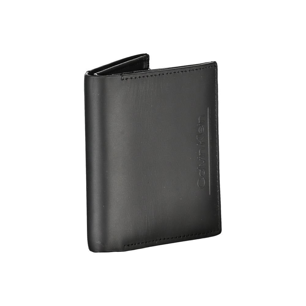 Portefeuille en cuir noir Calvin Klein