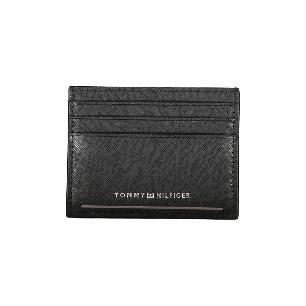 Portefeuille en cuir noir Tommy Hilfiger