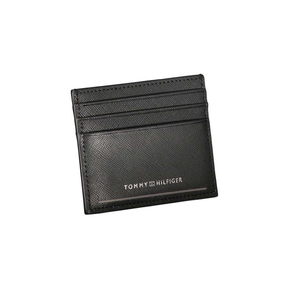 Portefeuille en cuir noir Tommy Hilfiger
