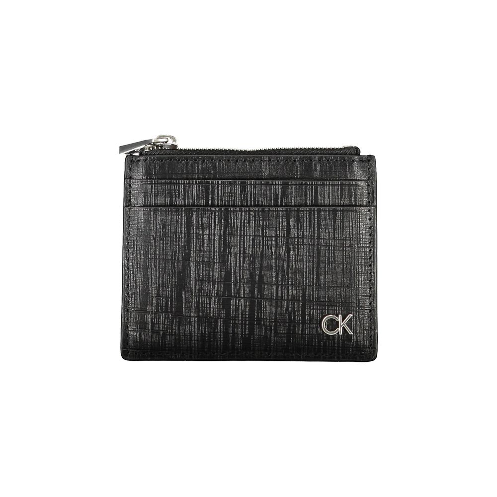 Portefeuille en cuir noir Calvin Klein