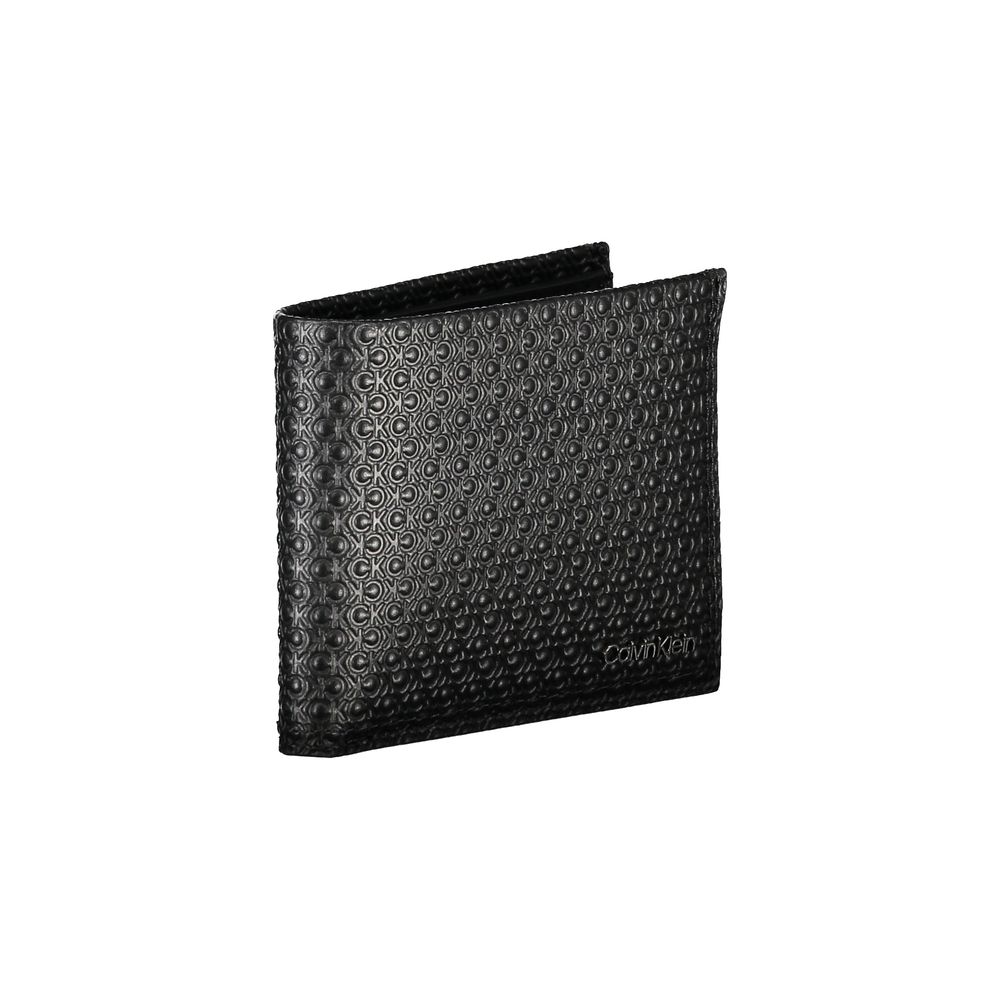 Portefeuille en cuir noir Calvin Klein