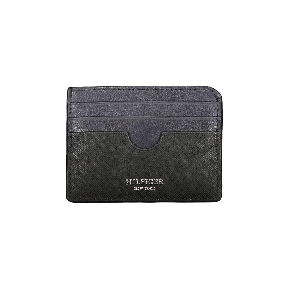 Portefeuille en cuir noir Tommy Hilfiger