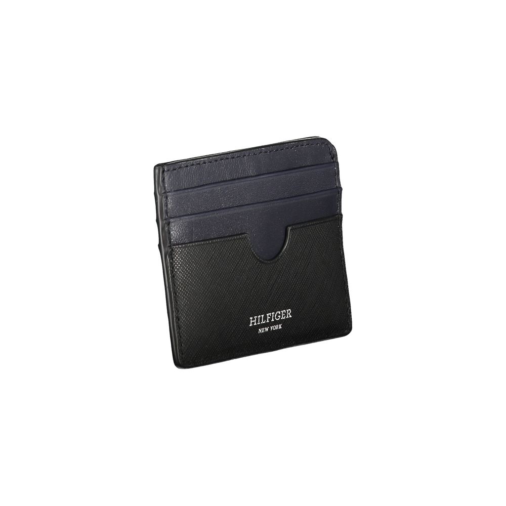 Portefeuille en cuir noir Tommy Hilfiger