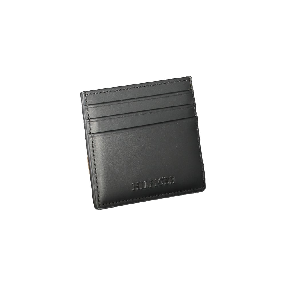Portefeuille en cuir noir Tommy Hilfiger