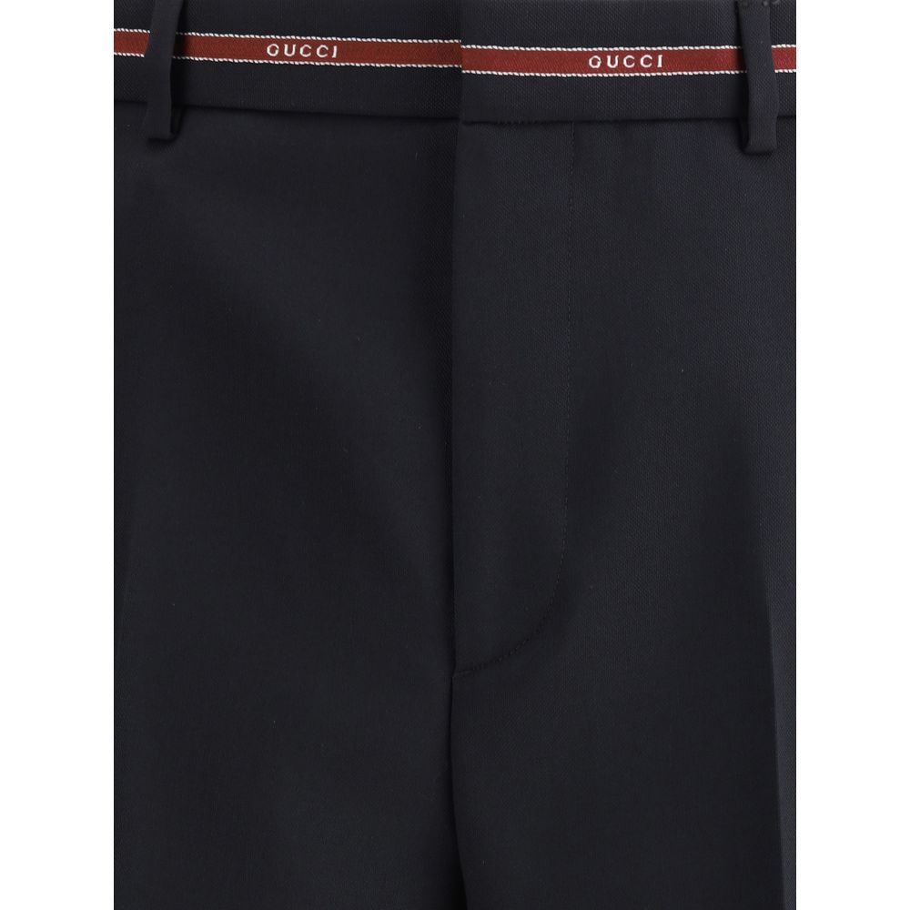 Pantalon en laine à détails Selvedge de Gucci