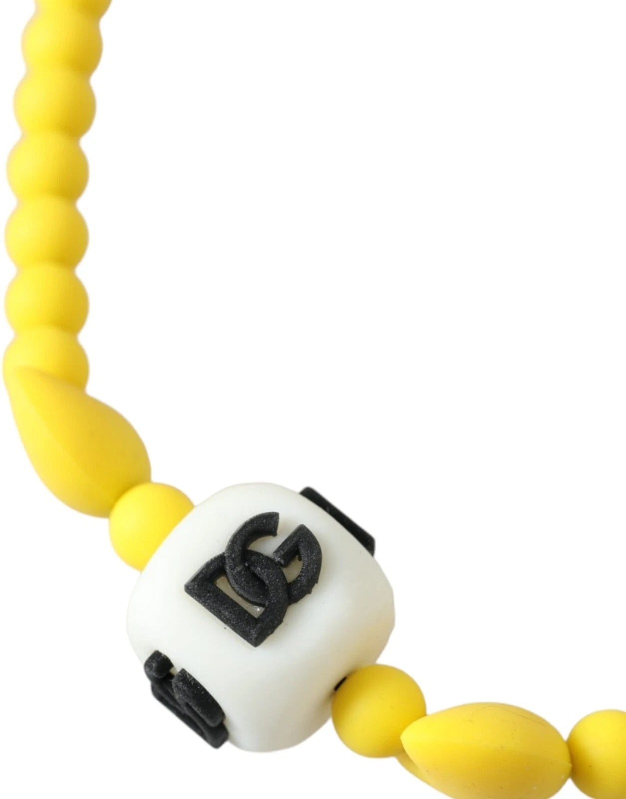 Collier Dolce &amp; Gabbana à chaîne de perles jaunes et logo DG