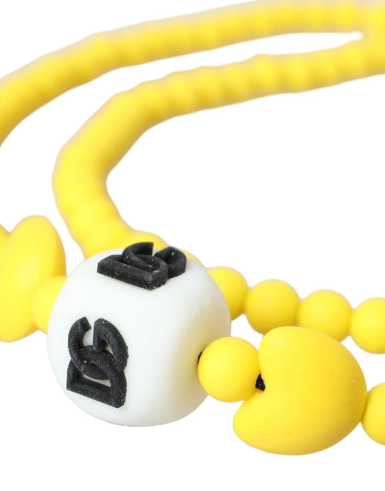 Collier Dolce &amp; Gabbana à chaîne de perles jaunes et logo DG