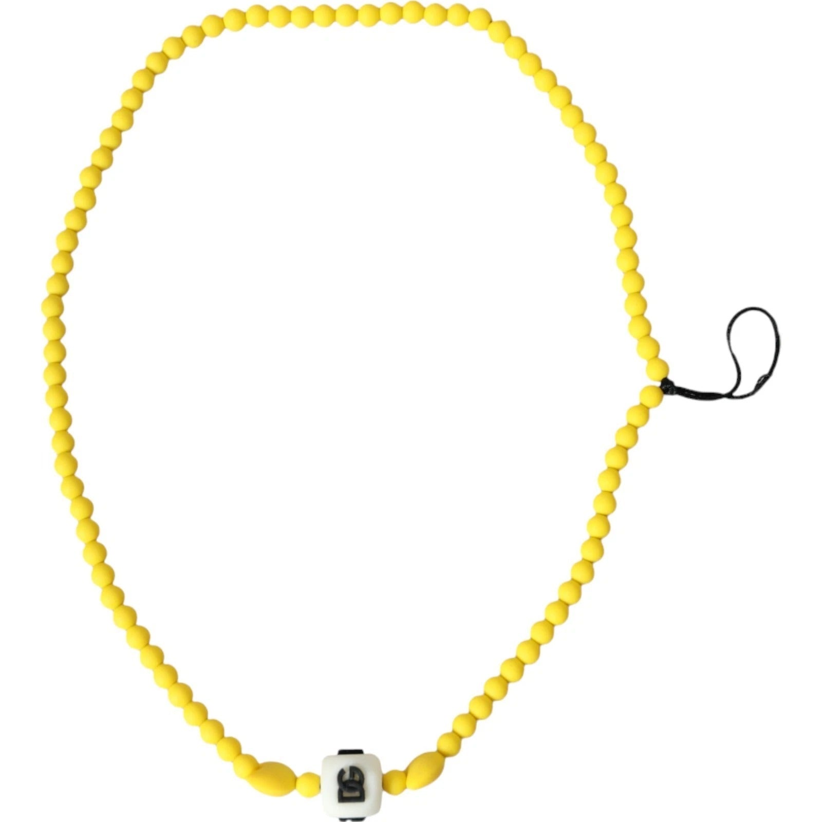 Collier Dolce &amp; Gabbana à chaîne de perles jaunes et logo DG