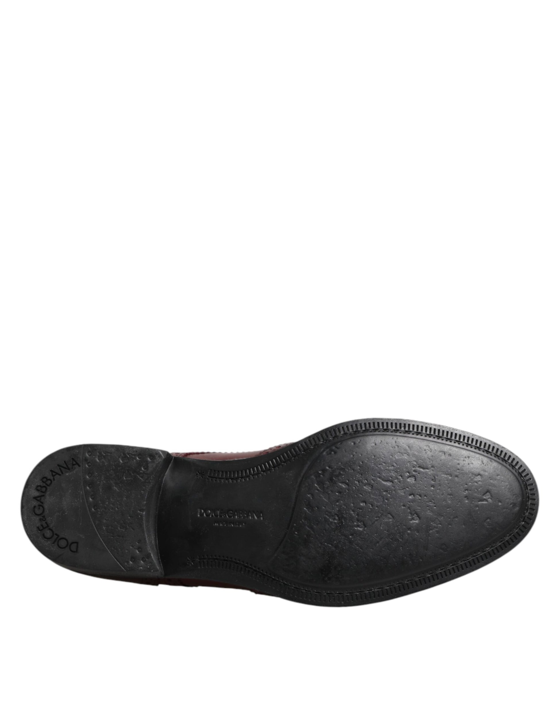 Chaussures Derby à lacets en cuir marron Dolce &amp; Gabbana