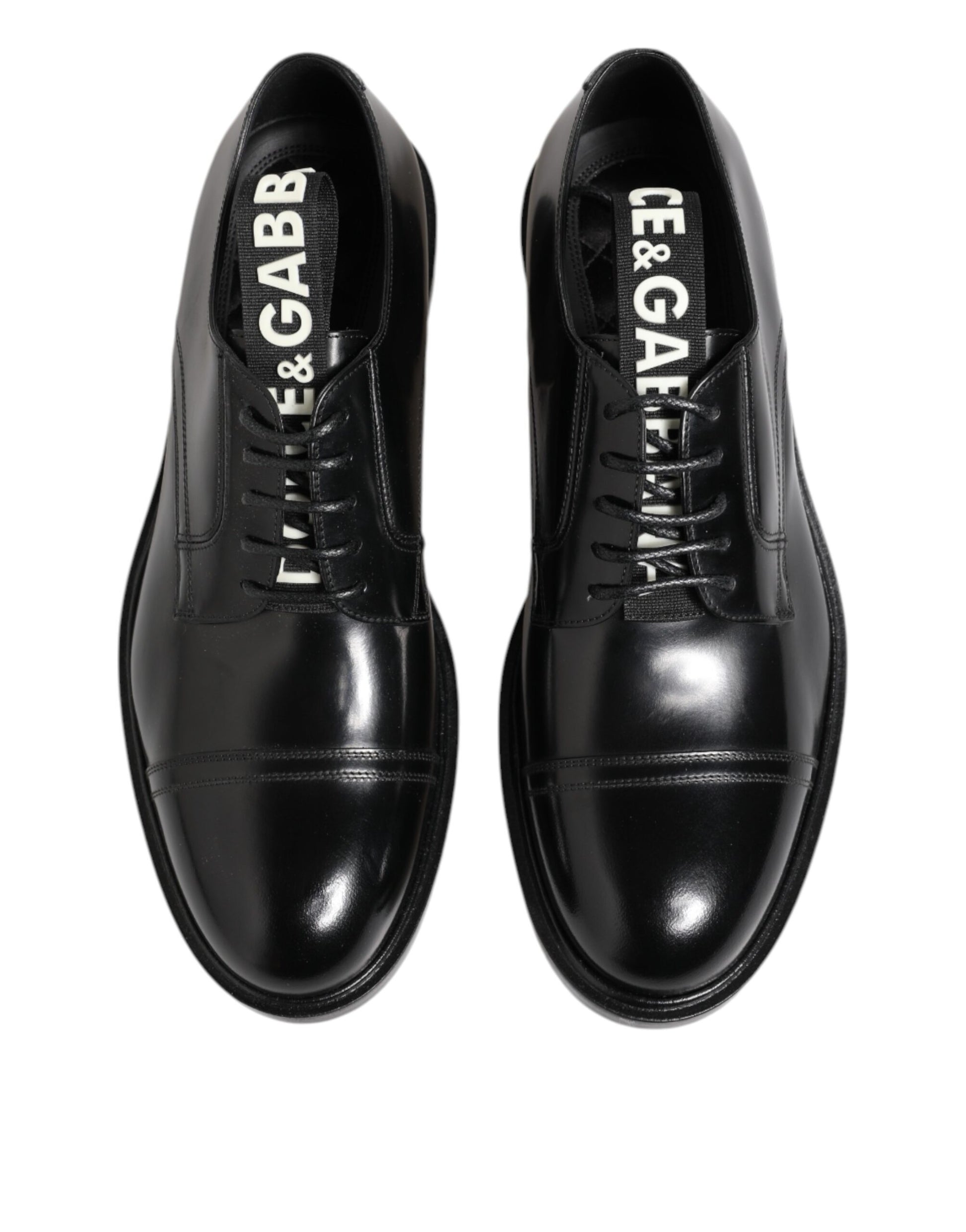 Chaussures habillées à lacets en cuir noir Dolce &amp; Gabbana pour homme