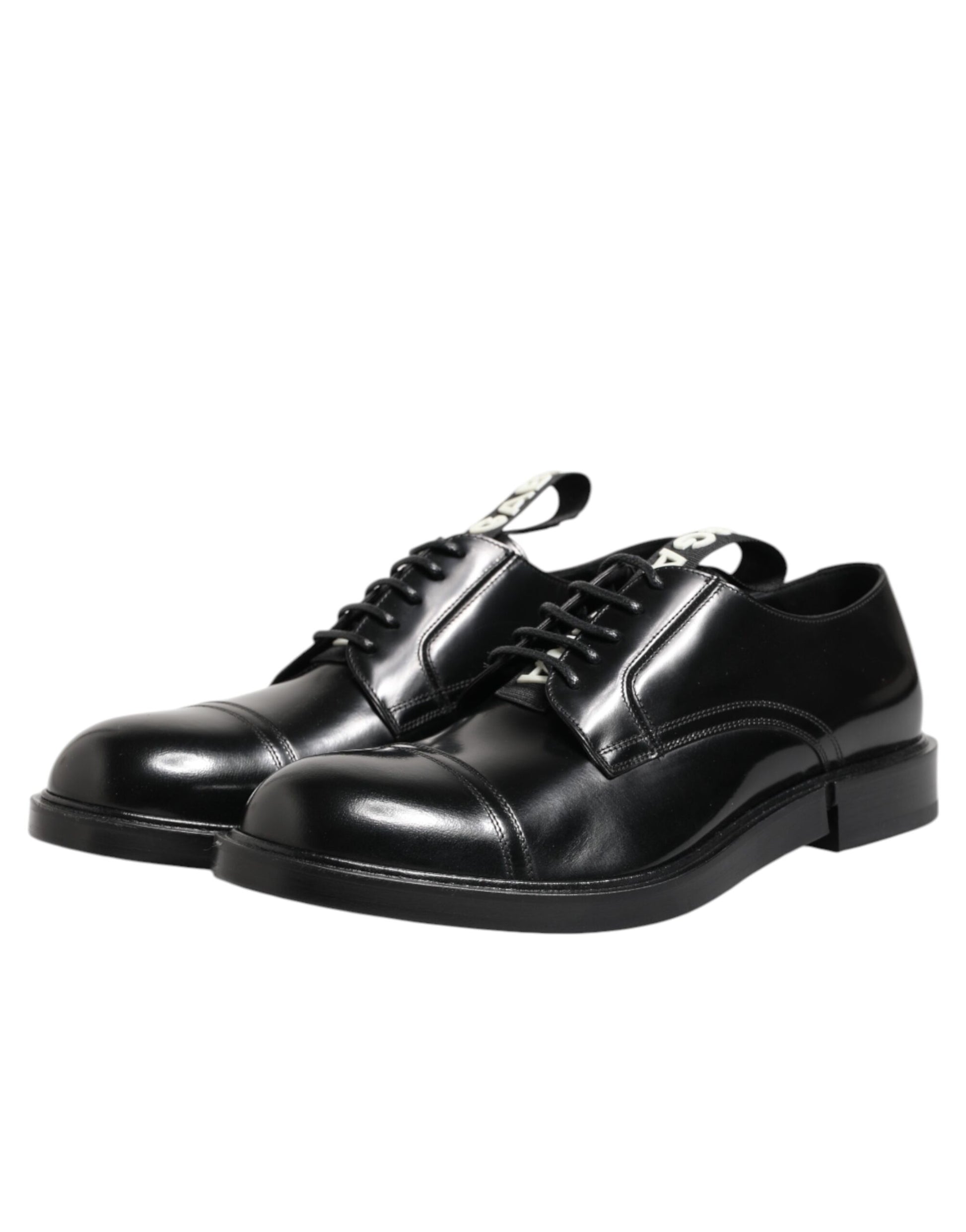 Chaussures habillées à lacets en cuir noir Dolce &amp; Gabbana pour homme