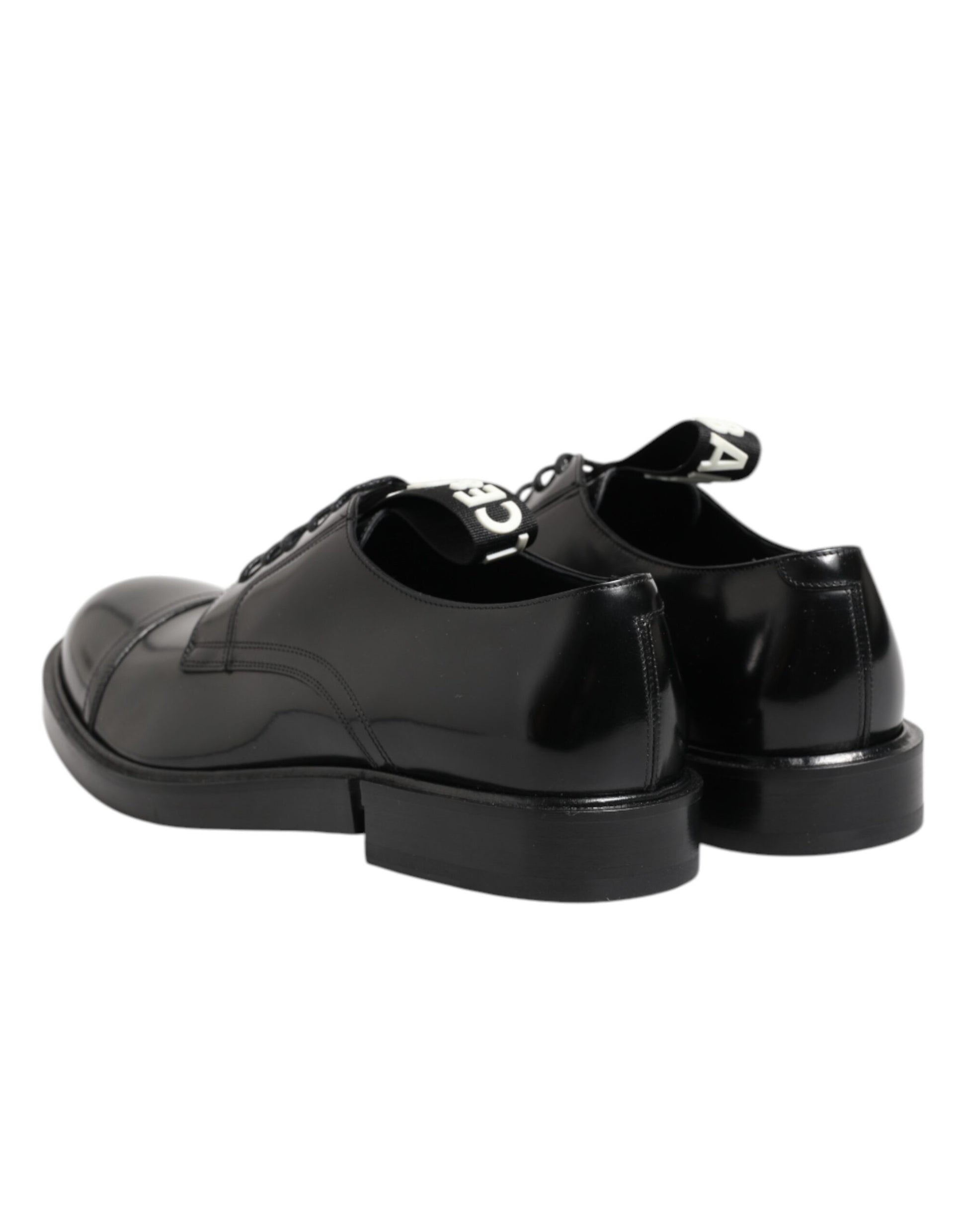 Chaussures habillées à lacets en cuir noir Dolce &amp; Gabbana pour homme