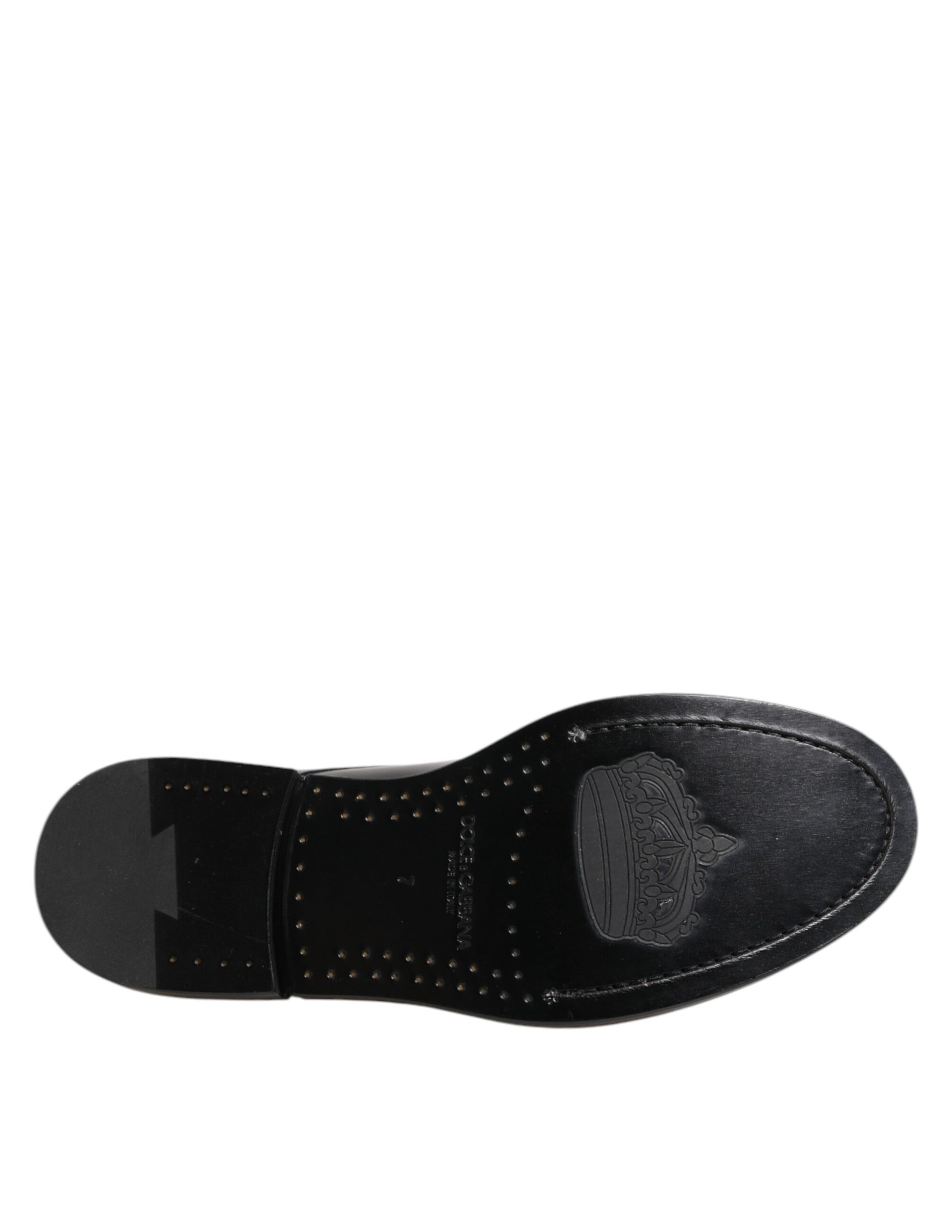 Chaussures habillées à lacets en cuir noir Dolce &amp; Gabbana pour homme