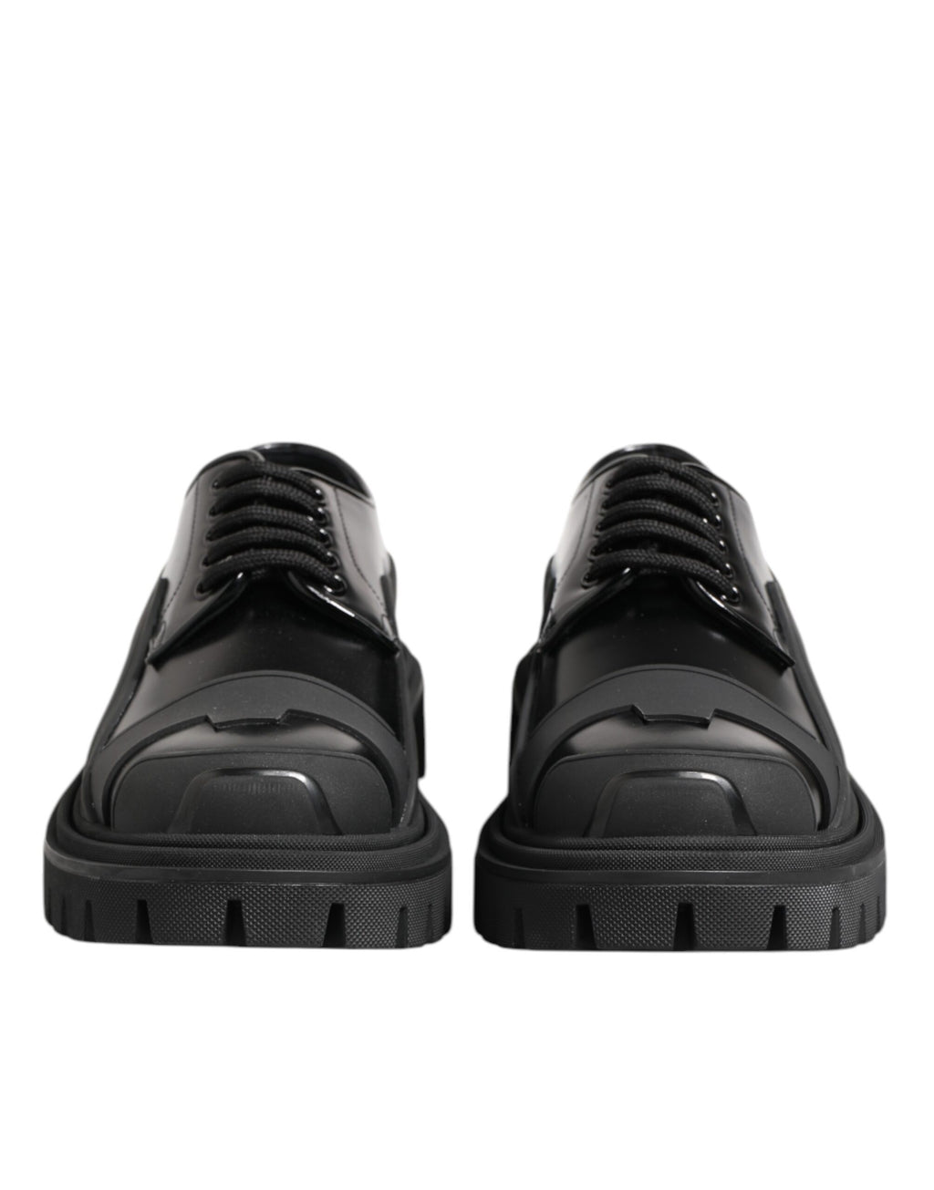 Chaussures de randonnée en cuir verni noir Dolce &amp; Gabbana