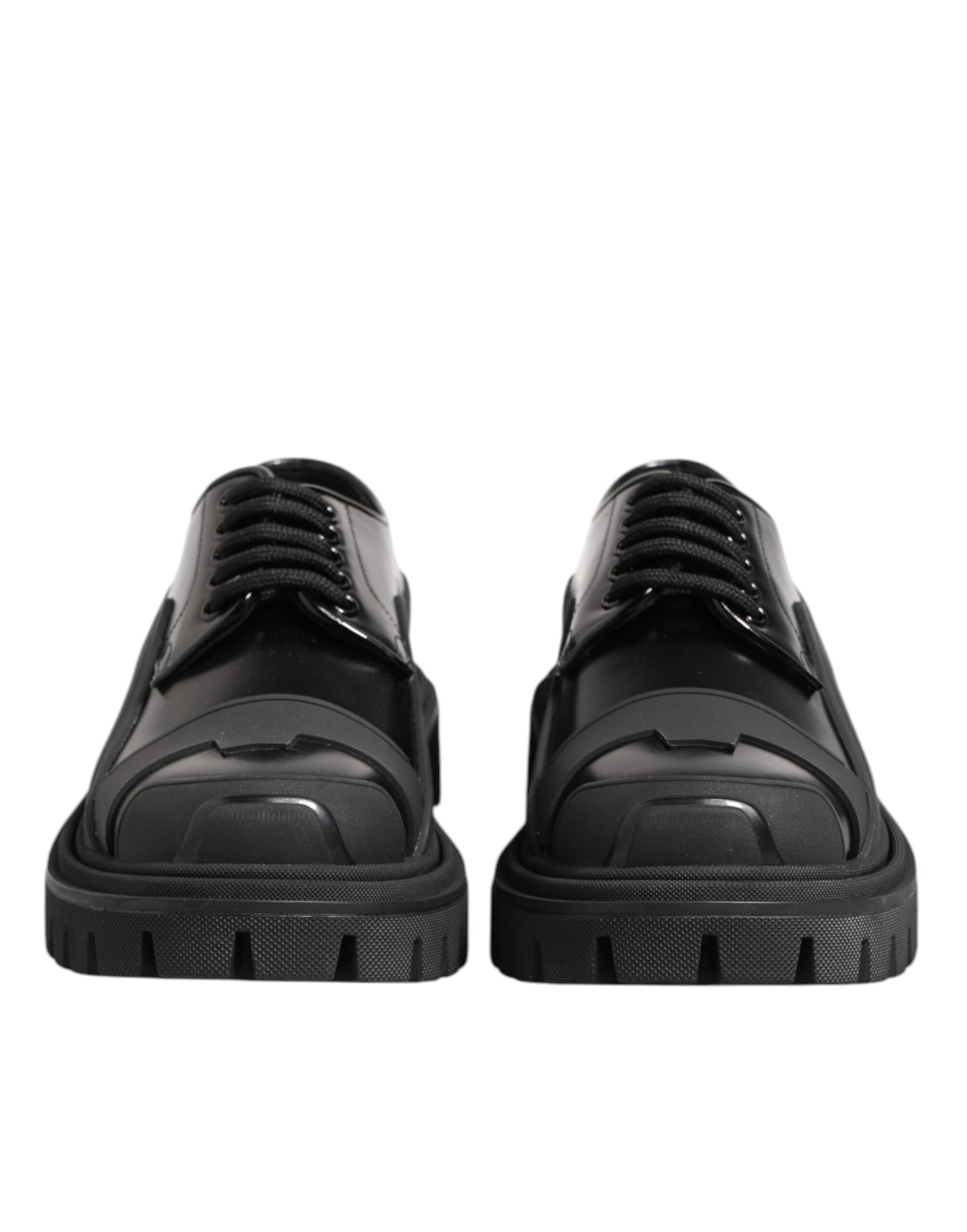 Chaussures de randonnée en cuir verni noir Dolce &amp; Gabbana