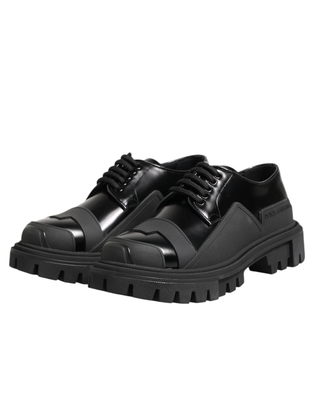 Chaussures de randonnée en cuir verni noir Dolce &amp; Gabbana