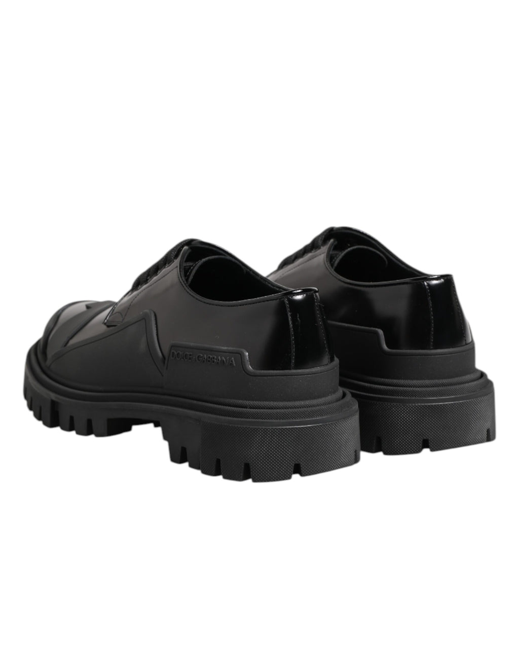 Chaussures de randonnée en cuir verni noir Dolce &amp; Gabbana