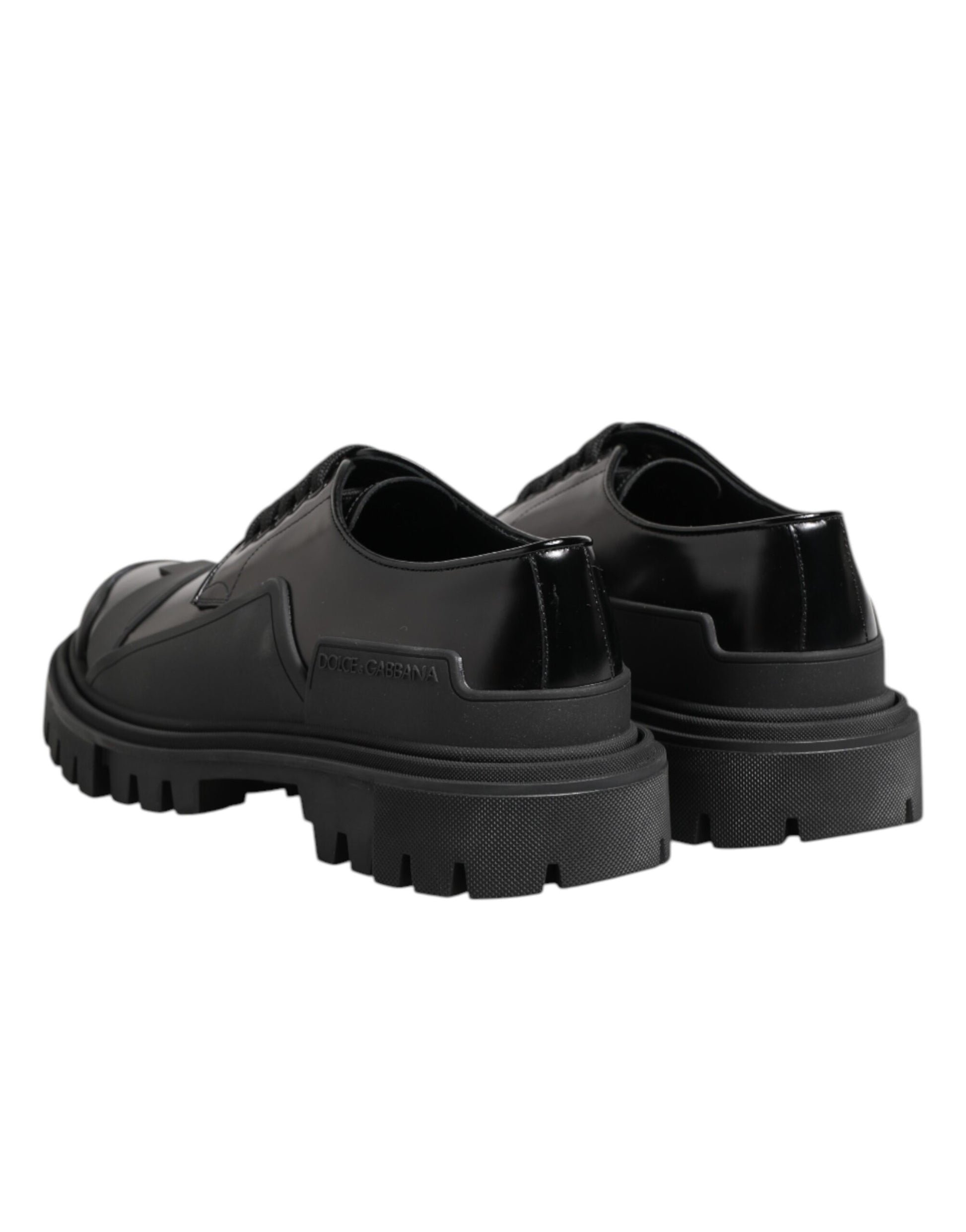Chaussures de randonnée en cuir verni noir Dolce &amp; Gabbana