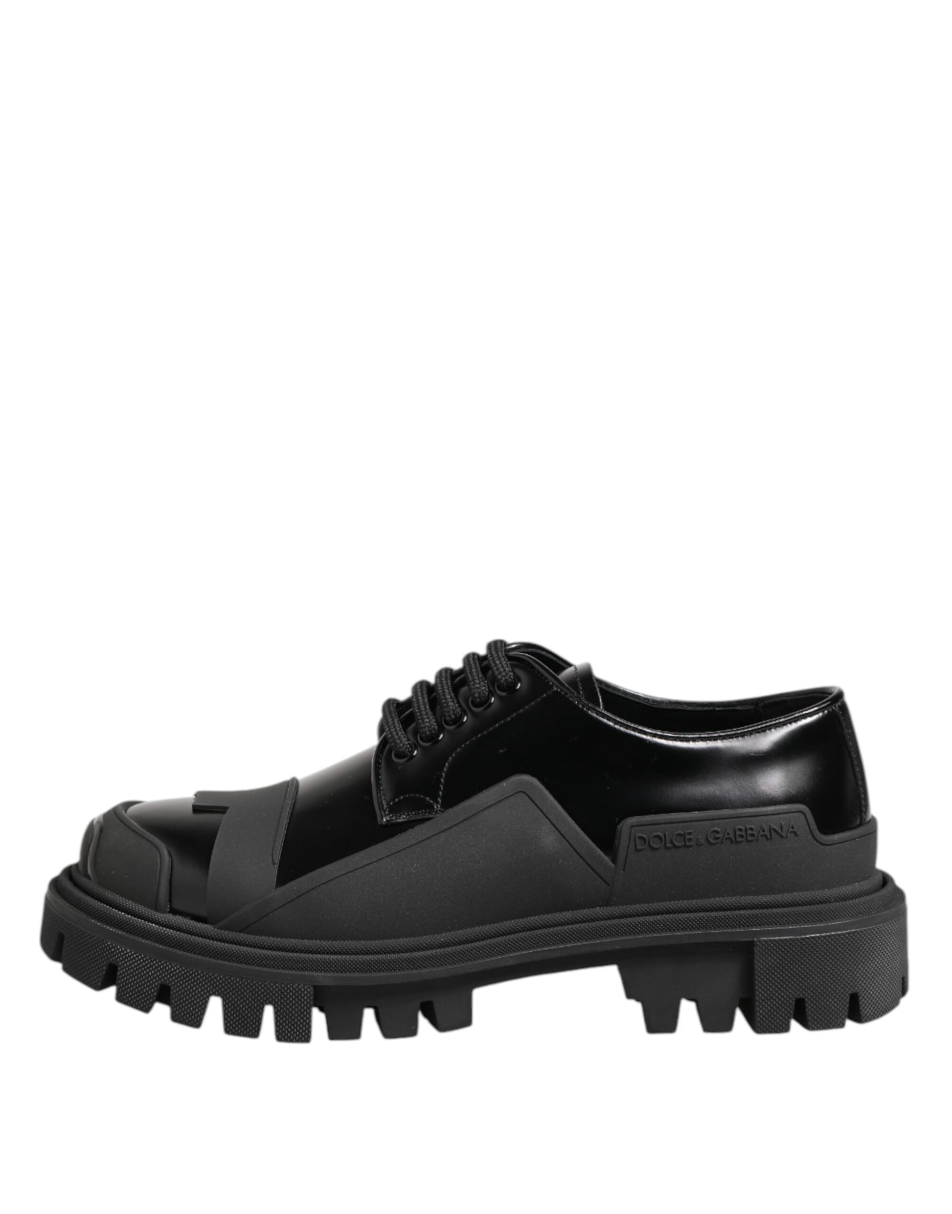 Chaussures de randonnée en cuir verni noir Dolce &amp; Gabbana