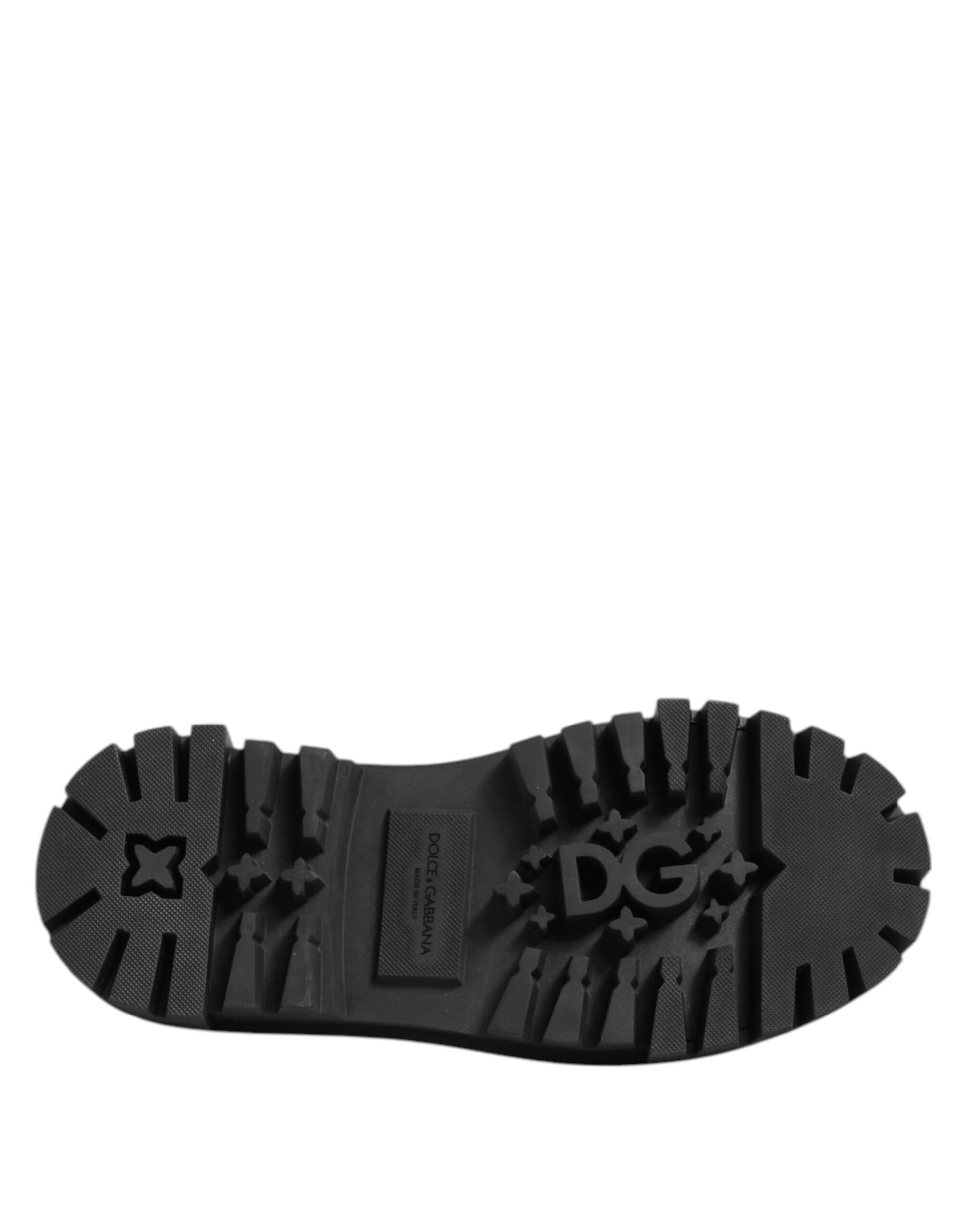 Chaussures de randonnée en cuir verni noir Dolce &amp; Gabbana