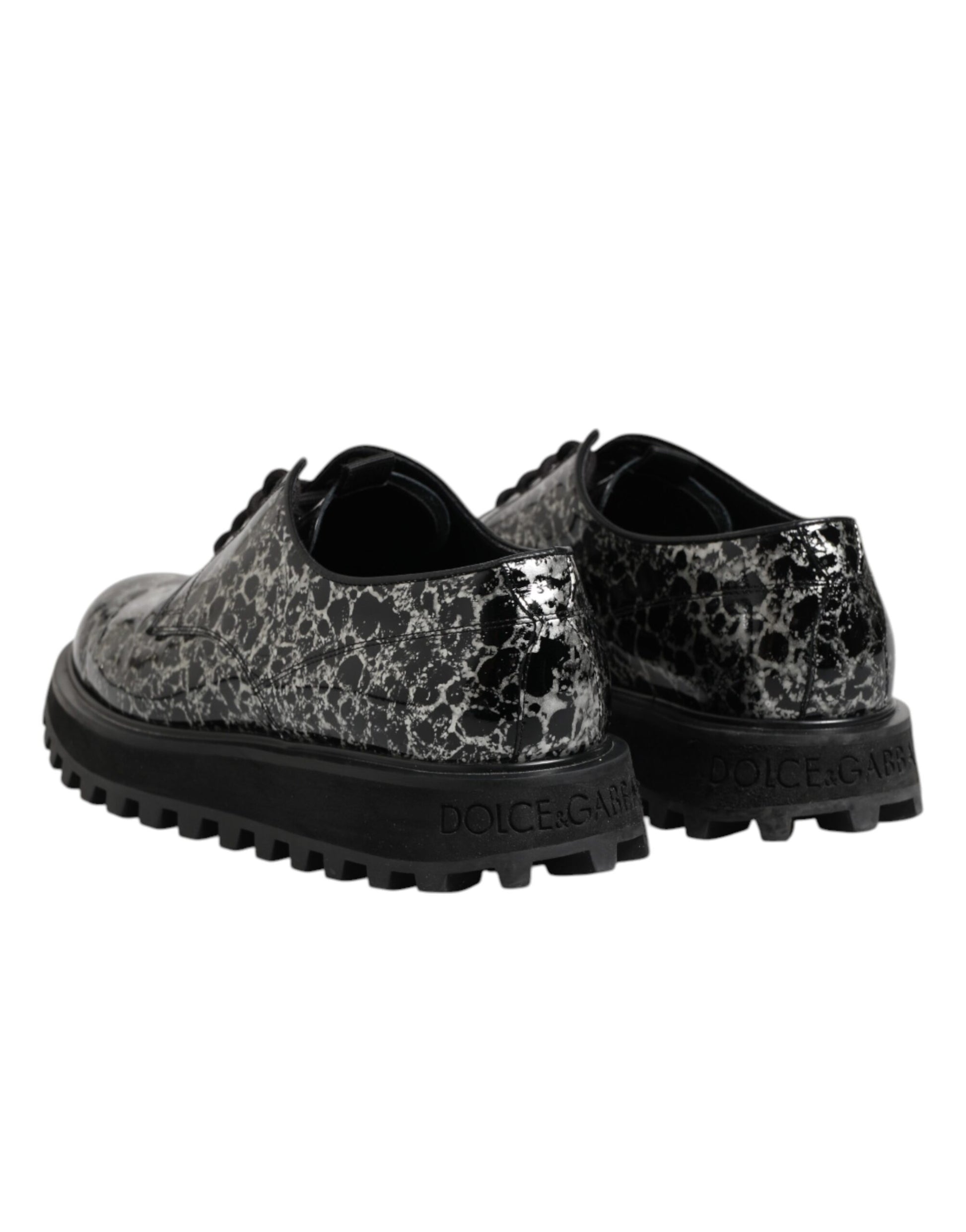 Chaussures derby épaisses Dolce &amp; Gabbana en cuir de veau noir et blanc