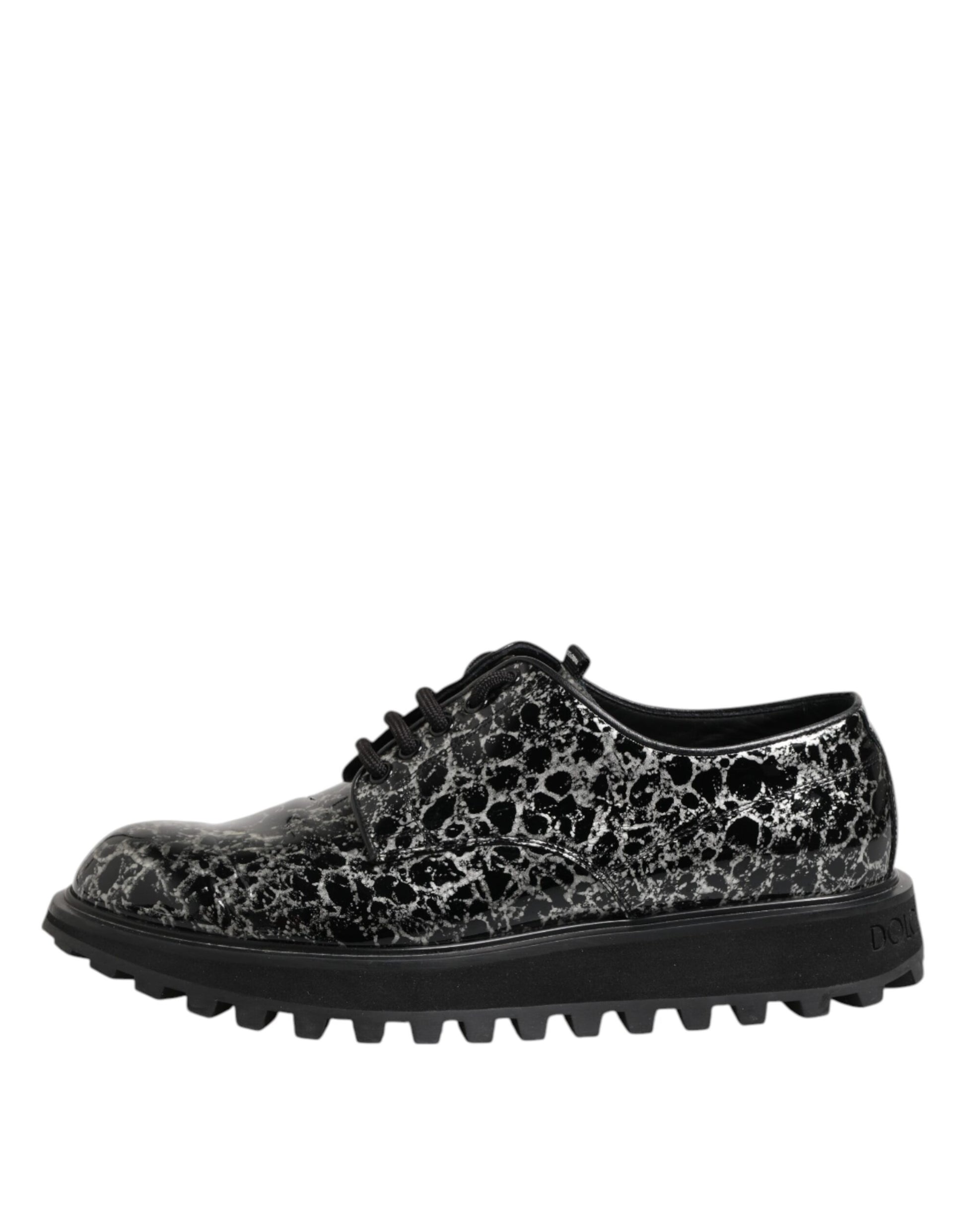 Chaussures derby épaisses Dolce &amp; Gabbana en cuir de veau noir et blanc