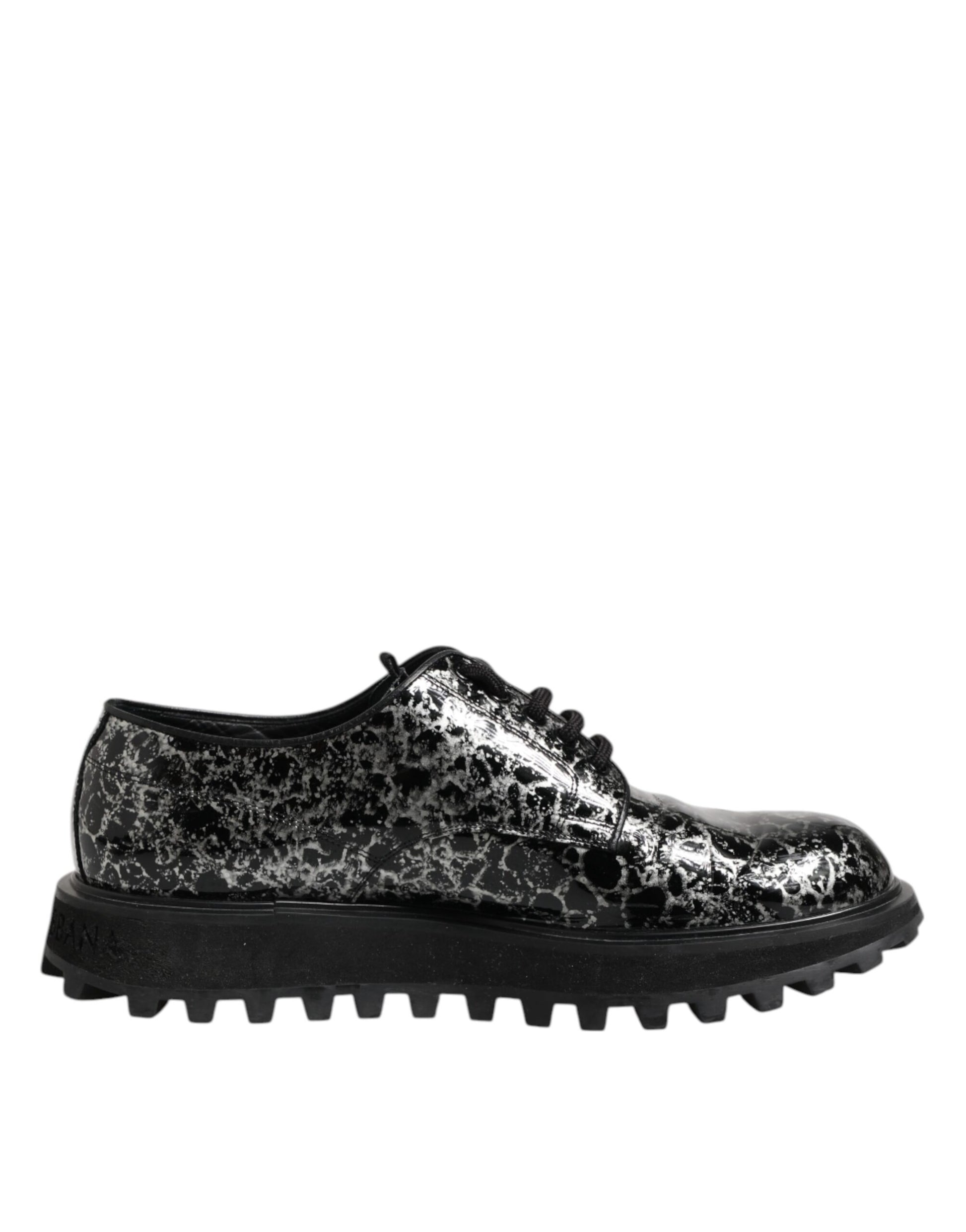 Chaussures derby épaisses Dolce &amp; Gabbana en cuir de veau noir et blanc