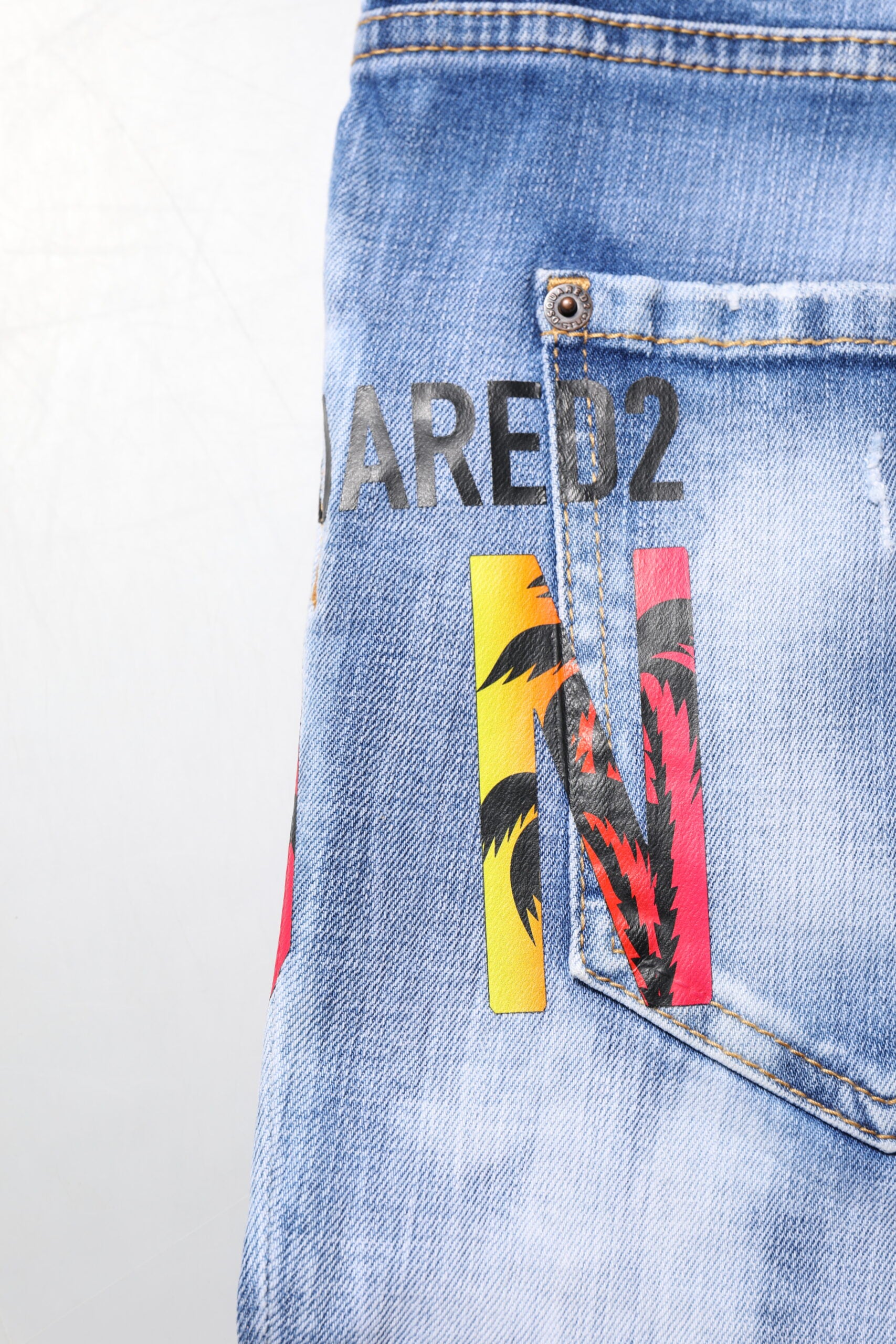 Jean skinny taille moyenne en coton délavé bleu Dsquared²