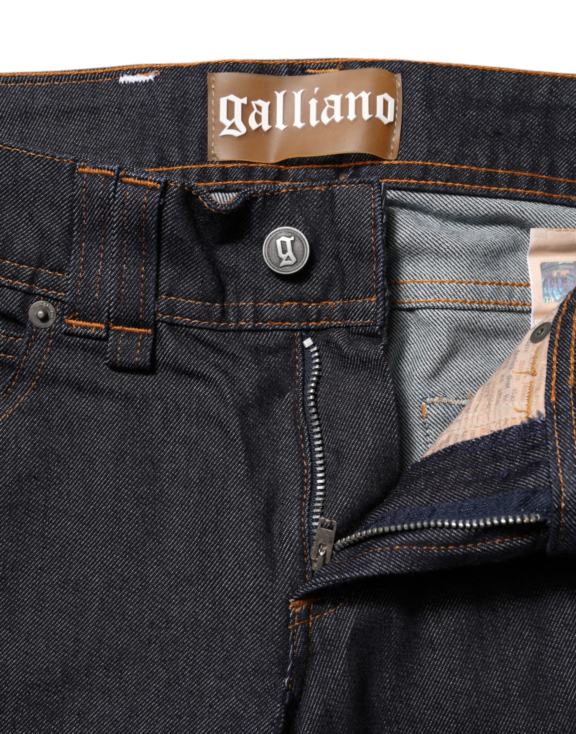 Jean large en coton bleu taille moyenne John Galliano
