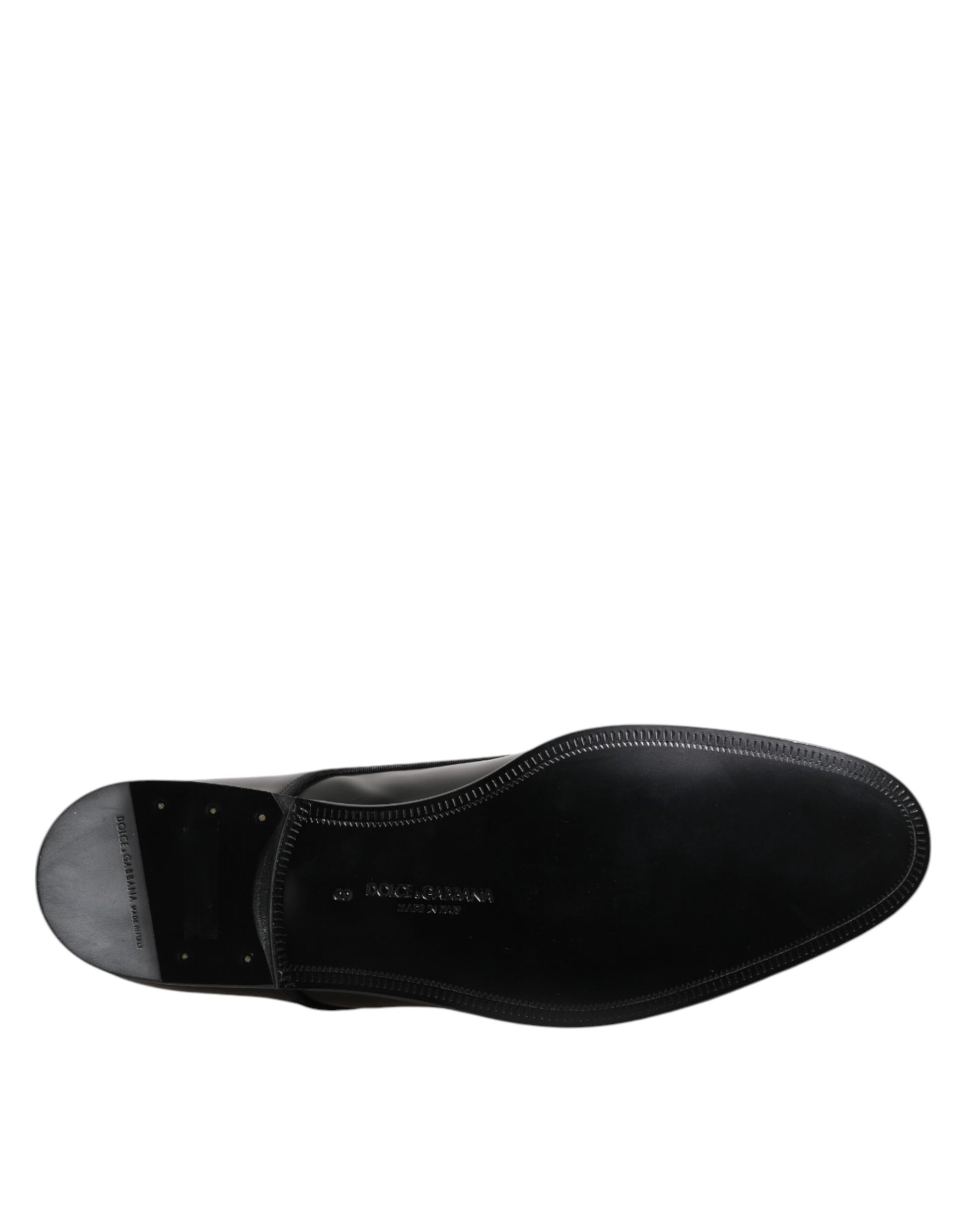 Chaussures habillées à lacets en cuir noir Dolce &amp; Gabbana pour homme