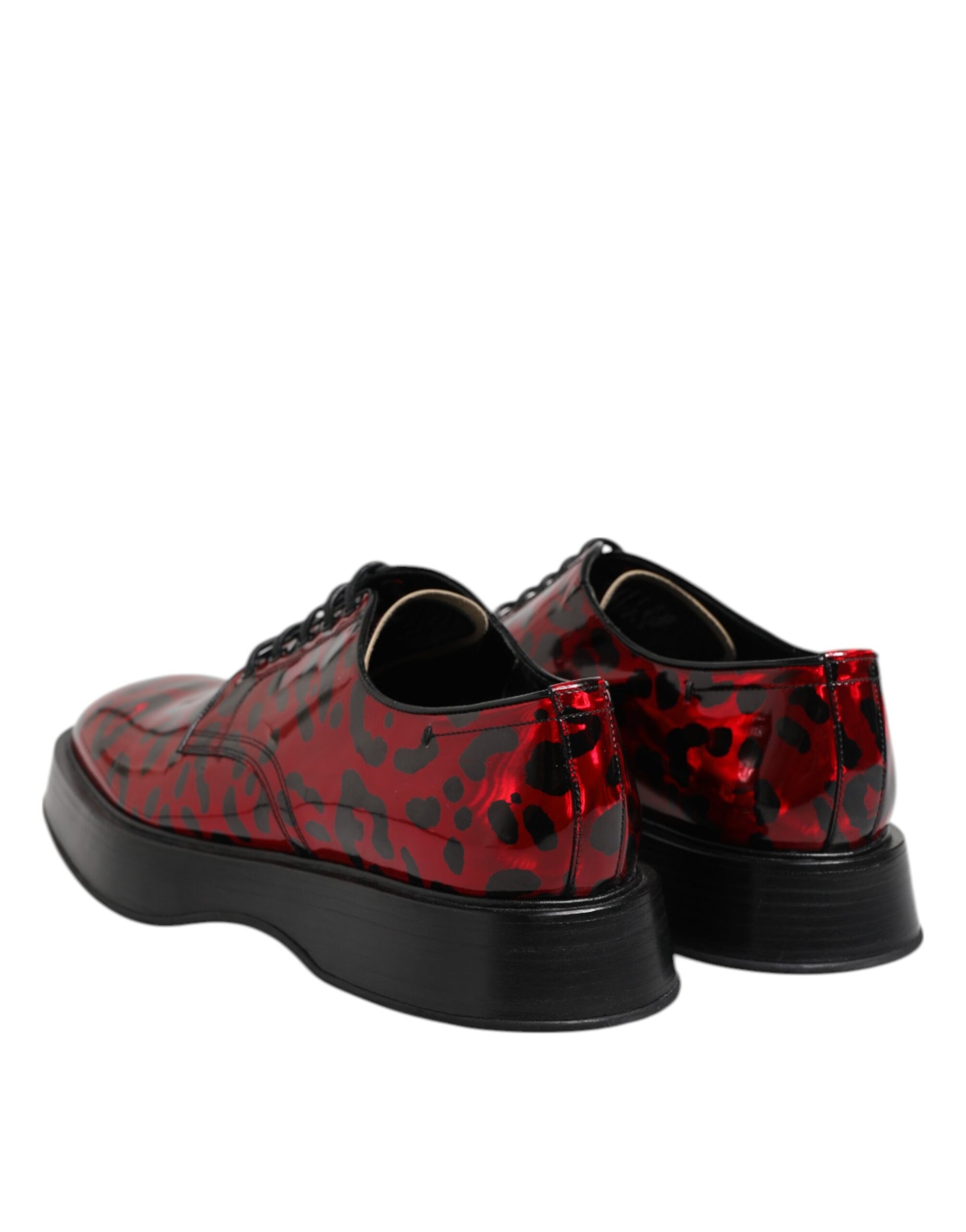 Chaussures habillées pour hommes Dolce &amp; Gabbana Derby léopard rouge