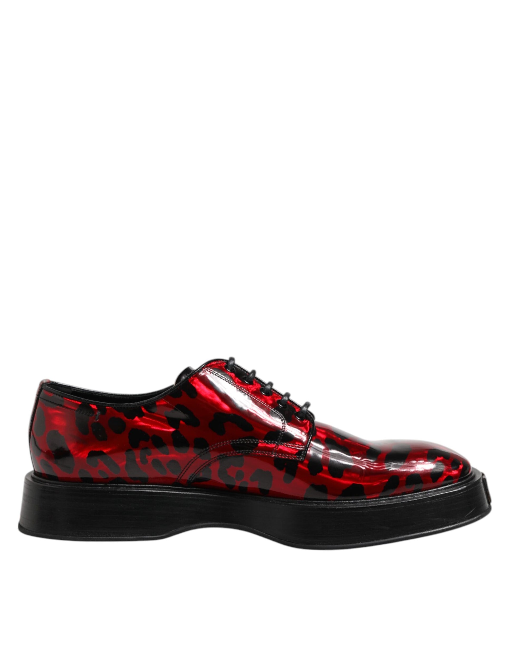 Chaussures habillées pour hommes Dolce &amp; Gabbana Derby léopard rouge
